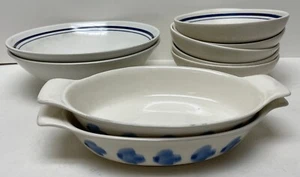 Set 9 Chesapeake Metlox Potteries Vintage Blue Color Made in California 184 - Picture 1 of 11