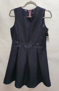 Girls Izod Uniform School Navy Blue Jumper Dress, Size 16 - Picture 1 of 5