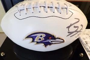 Ray Lewis Signed Baltimore Ravens Logo Football NFL Autograph PSA COA - Picture 1 of 10