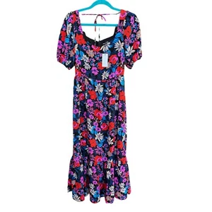 NWT Sugarlips Floral Size Small Sweetheart Maura Maxi Dress Puff Sleeves Pink - Picture 1 of 7