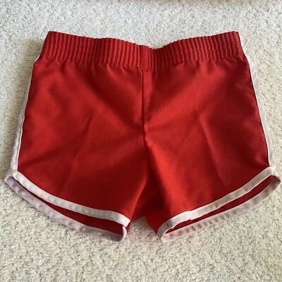 Pantalones Cortos Atléticos Vintage Años 70 80 Lily Niños Rojo Algodón Blanco Rayas Talla 3 Foto 1 de 4