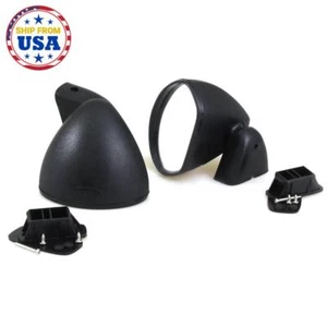 MAZDA 323 808 616 R100 RX2 RX3 929 RX4 1970-95 NEW RH LH BLACK DOOR MIRROR PAIR  - Picture 1 of 6