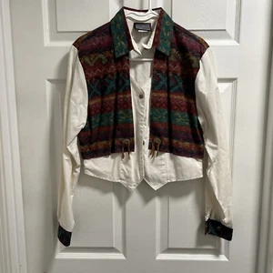 Rough Rider by Circle T Dress Shirt Western Button Up Rodeo M Aztec - Bild 1 von 9