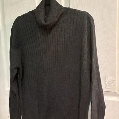 Pria  Pullover Sweater Turtleneck Long Sleeve Stretch Charcoal Grey Women's Sz M - Image 1 of 4