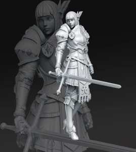 Crystal Female Knight Fighter Paladin Miniature By RN Estudio DND