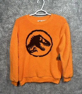 Jurassic World Fleece Sweater Boys 14 Orange Long Sleeves Halloween Sweatshirt - Picture 1 of 11