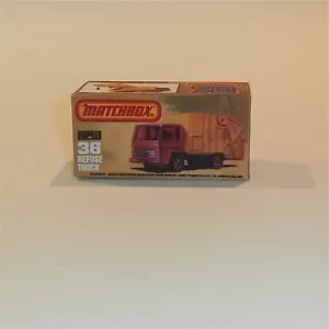 Matchbox Lesney Superfast 36 g Refuse Truck K Style Repro Box - Picture 1 of 4