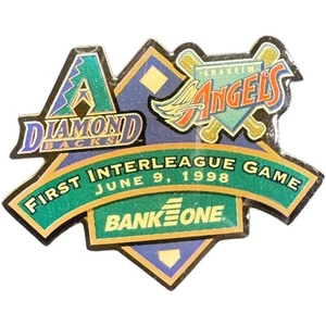 1998 MLB Diamondbacks vs Angels First Interleague Game Pin Bank One #R90 - Picture 1 of 5
