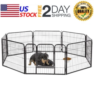 Pet Playpen 8 Panel Heavy Duty Pet Cat Puppy Exercise Pen Dog Fence Crate Kennel - Picture 1 of 7
