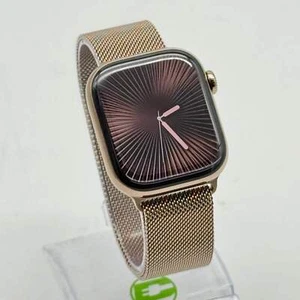 Unlocked Apple Watch Series 10 42MM Gold Titanium Gold Milanese Loop A3001 - Picture 1 of 14