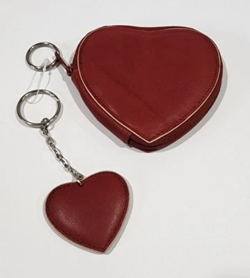 De Colección Buxton Granate Borgoña Monedero Llavero Terciopelo Tacto Piel de Vaca Exterior Foto 1 de 4