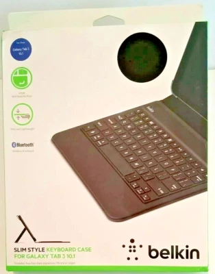 Funda con Teclado Belkin Estilo Delgado Bluetooth Samsung Galaxy Tab 3 10.1 Negra Foto 1 de 4