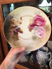 Antique RS Prussia Handpainted Floral Roses Blackberries Stunning Plate 8 1/4”