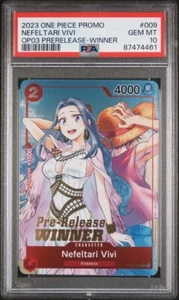 One Piece CCG Nefeltari Vivi OP03 Pre-Release Winner Promo ST01-009 PSA 10 - Picture 1 of 3