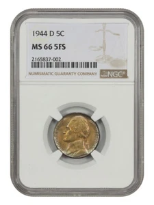 1944-D 5C NGC MS66 5FS - Jefferson Nickel - Picture 1 of 2