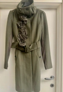 Patrizia Pepe Wollmantel dt. Gr. 36 schick Gehschlitz khaki Italy - Bild 1 von 9