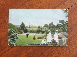 Botanical Gardens, Melbourne - 1908 vintage postcard, stamped - Picture 1 of 2