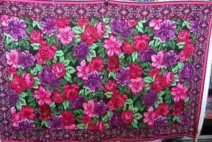 Purple and Pink Flower Panel with Border - Picture 1 of 3