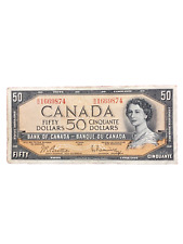 1954  CANADA  $50 Dollar   Beattie  / Rasminsky   Banknote