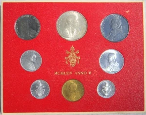 VATICAN, Paul VI: scarce 1964 1-yr type 8-coin set with silver 60K issued; BU - Picture 1 of 1