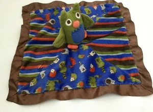 Baby Essentials Lovey Minky Plush Owl Green Blue Brown Satin Secrity Blanket - Picture 1 of 6