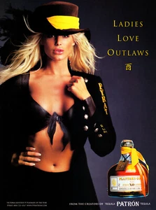 PATRON TEQUILA AD #1 RARE 1999 OOP VICTORIA SILVSTEDT "LADIES LOVE OUTLAWS" - Picture 1 of 1