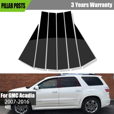 Para GMC Acadia 2007-2016 Negro Postes de Pilar Cubierta de Ventana Calcomanía 4 puertas Foto 1 de 4