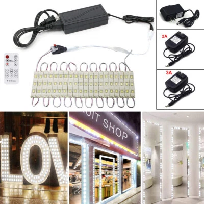 10ft 5730 SMD 3 LED Module Injection Light Store Front Window Showcase Sign Lamp - Image 1 of 4