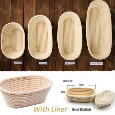Round Oval Bread Proofing Proving Basket Rattan Baking Brotform Dough Banneton◈ - Image 1 of 4