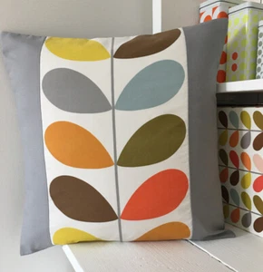 Orla Kiely Cushion Cover, Multi Stem Grey,             Handmade In Cornwall - Picture 1 of 6