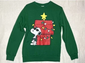 Peanuts Snoopy Joe Cool Christmas Lights Dog House Crewneck Sweatshirt Unisex L - Picture 1 of 3