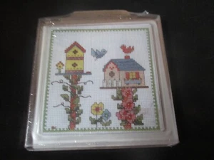 NIP M.C.G. Textiles BIRD HOUSE Pattern for Acrylic HOT PLATE/TRIVET - 6" by 6" - Picture 1 of 2