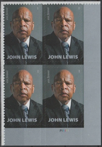 USA Sc. 5801 (66c) John Lewis 2023 MNH plate block Cover