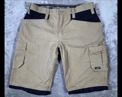 Pantalones Cortos Carga Helly Hansen Para Hombre 38 Caqui y Negro Ropa de Trabajo 12” Entrepierna Foto 1 de 4