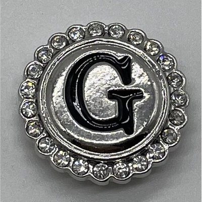 Dijes de jengibre broches de presión joyería letra G alfabeto estrás halo 18-20 mm ajuste jengibre Foto 1 de 3