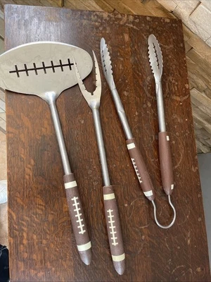Backyard Grill Set, Vintage Grill Master Set of 3 ,football - Image 1 of 4