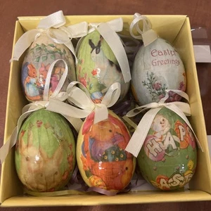 EASTER EGGS FOR DECOR/TREE 6 Pack Decorated New - Picture 1 of 8