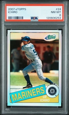 (Pop 4) Ichiro 2007 eTopps #24 Limited  /749 PSA 8 - Image 1 of 2