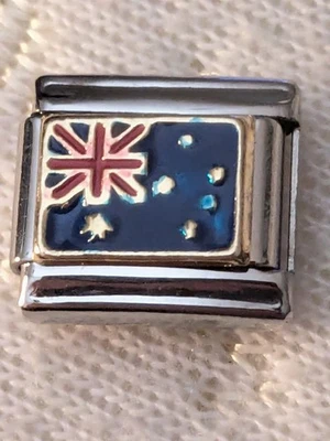 Auténtico Zoppini Italiano Clásico 9mm Eslabón Australia Bandera Australiana Dije A60 Foto 1 de 3