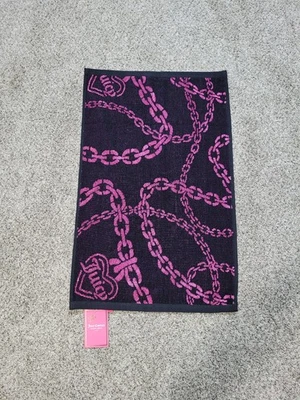 Juicy Couture Chains & Heart Locket Black & Pink 16 X 26 Hand Towel Y2K NWT  - Image 1 of 4
