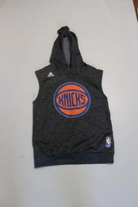 Boys Adidas Gray Knicks Hooded Tank Top S - Picture 1 of 4