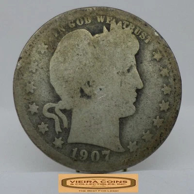 1907-S Barber Silver Quarter - #C53336NQ - Image 1 of 2