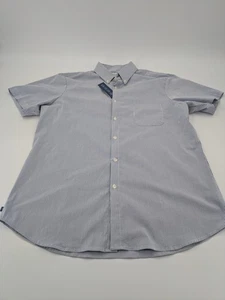 Mizzen Main Mens XXL Button Shirt Large Trim S/S Vertical Pinstripe Bannard - Picture 1 of 10