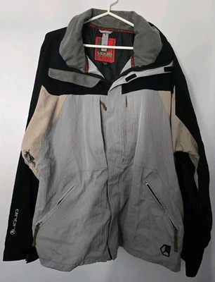 Liquid Boardwear V-2500 夹克 XXL 冬季外套 灰色 黑色 棕褐色 滑雪板 滑雪 — 第 1/4 张图片