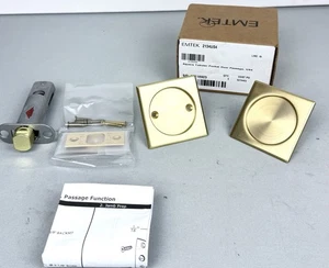Emtek 2134US4 Vierkant Rohr 2-1/2" Durchgang Tasche Türzug - Satin Messing - Bild 1 von 6