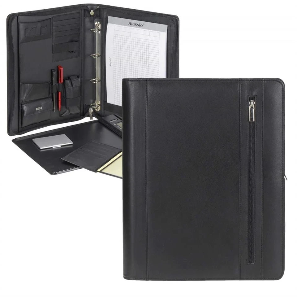 Alassio Orgamappe CESENA DIN A4 Leder schwarz