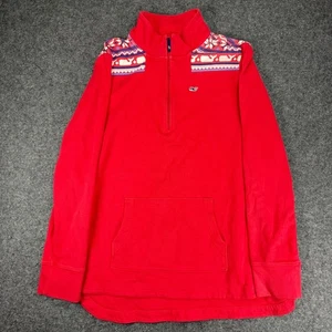 Maglione donna Vineyard Vines rosso quarto zip balena fiera isola L - Foto 1 di 8