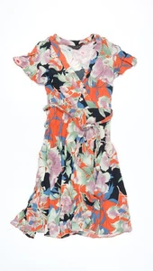 Dorothy Perkins Women's Multicoloured Floral Wrap Dress - Size 12 - Picture 1 of 12