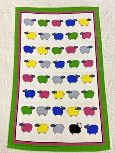 Allgifts Souvenirs Cotton Tea Towel w Coloul Sheep Pattern Kitchen Dish Art Gift - Bild 1 von 13