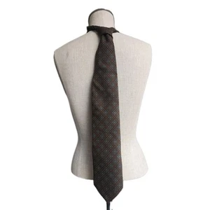 Brooks Brothers Irregular All Silk Men's Classic Tie 59 1/2" Brown Geometric - Picture 1 of 3